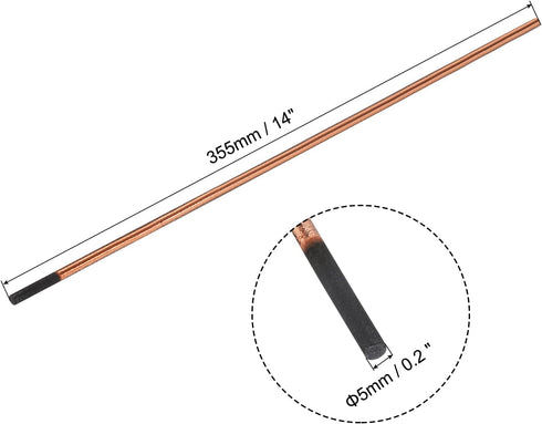 PATIKIL 20pcs 5mmx355mm(3/16"x14") Carbon Arc Air Gouging Rods Copper Graphite Coated Gouging Electrode Rods for Welding...