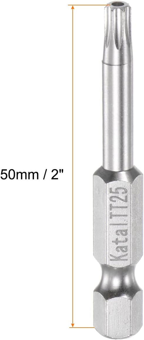 TT25 Star 7 Point Screwdriver Bit 1/4" Hex Shank 2" Length Magnetic Security Torx Screw Driver Power Tool...