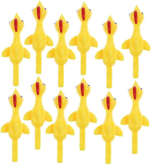 12 PCS Slingshot Chicken Sticky Funny Rubber Chickens Toy Easter Chicks Turkey Toys Gifts for Kids...