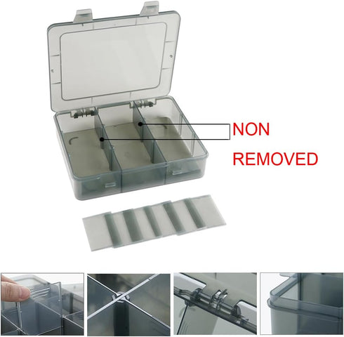 Upgrade 9 Grids Plastic Organizer Box with Dividers, Small Parts Container, Craft Organizer for Beads, Earring, Rings, Buttons and so on…...