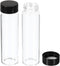 PATIKIL 40mL Reagent Media Bottle, 12 Pack Round Glass Storage Bottles Plastic Screw Cap for Lab Home, Clear...