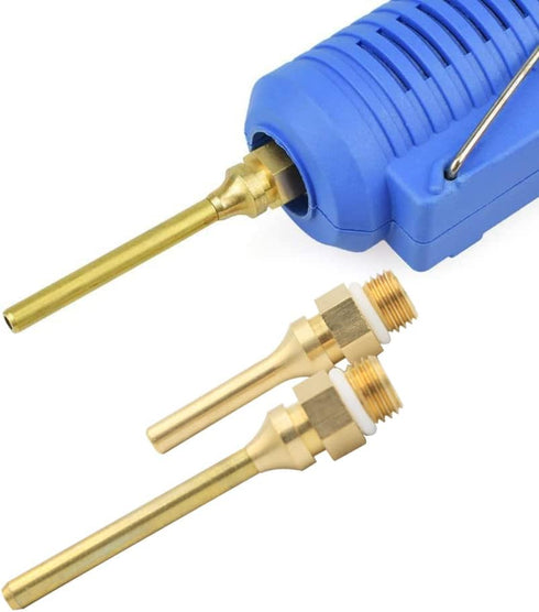 Eyech 4 pack Interchangeable Hot Glue Gun Nozzles Copper Glue Gun Nozzle Assortment Set for Melting Glue Gun Use Craft Repair Tool 2.0x70mm 2.0x50...