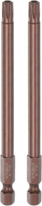 2pcs T30 Torx Bit 1/4" Hex Shank 4" Length Magnetic Security Star Screwdriver Power Tool, Red...