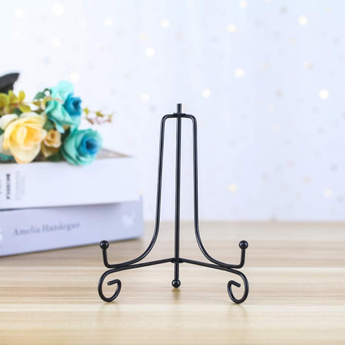(2 pack)Iron Display Stand, Black Iron Easel Plate Display Photo Holder Stand, Displays Picture Frames, Cookbooks, Decorative Plates, Tablets and ...