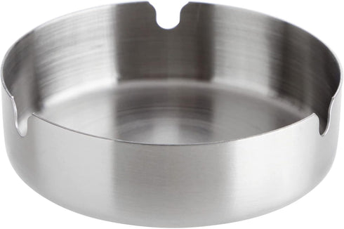 Juvale 5 Pack Stainless Steel Ashtrays for Cigarettes, Outdoor, and Indoor - Round Patio Ashtray - 3 Slots Each (4 x 4 x 1.2 In Ash Trays)...