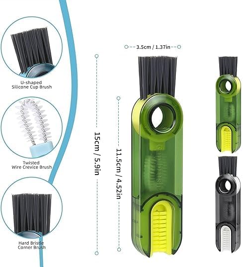 3 in 1 Cup Lid Gap Cleaning Brush, Bottle lid Cleaning Brush, Tiny Bottle Cup Lid Straw Cleaner Tools Home Kitchen Cleaning Tools Multi-Functional...