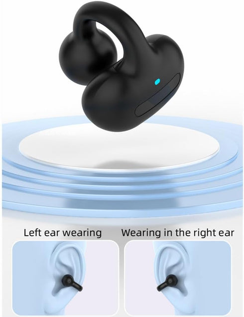Bluetooth Ear Clip,Single Wireless Ear Bud Clip On Earbud Open Ear Headphone Bluetooth Wireless Headset Ear Clip Bone Conducting Induction Earphon...