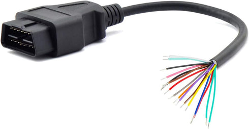 iKKEGOL OBD OBDII J1962 Male Connector to Open Plug Wire, OBD Diagnostic Extension Cable OBD2 Pigtail, DIY Mobley USB Adapter (30cm/12'')...