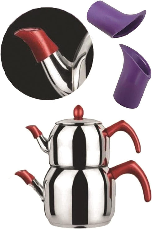 2pcs Teapot Coffeepot Spout Cover Sleeve Leak-proof Drip-proof Silicone Spout Pourer...