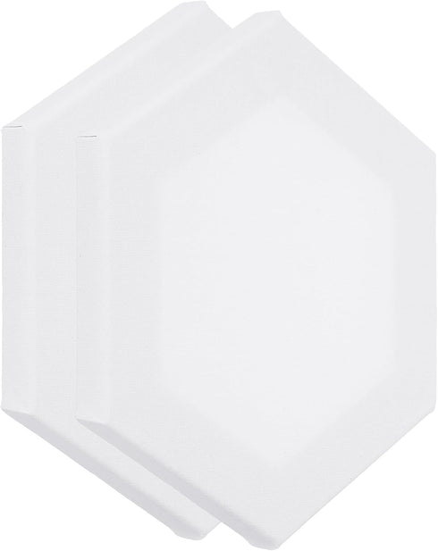 PATIKIL Paint Canvases for Painting, 2 Pack 8x7 Inch Hexagon Wood Frame Stretched Blank Art Canvas Board Panels for Acrylic, Oil, Tempera Painting...