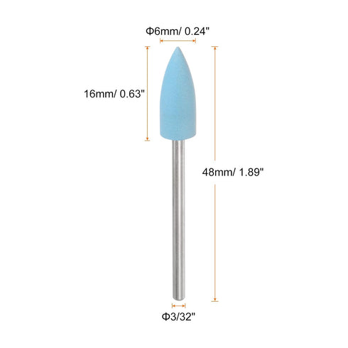10pcs Rubber Polishing Bit Silicone Buffing Wheels 600 Grit 6mm Dia Mounted Grinding Head for Electric Grinder Rotary Tool, Tapered Shape...