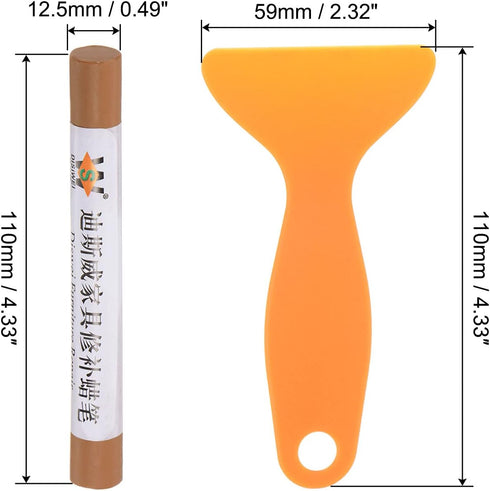 Wax Filler Stick, 3pcs Wooden Repair Wood Wax Fill Sticks with Spatula Crayon Markers Furniture Touch Up Kit for Remover Scratches Scuffs on Furni...