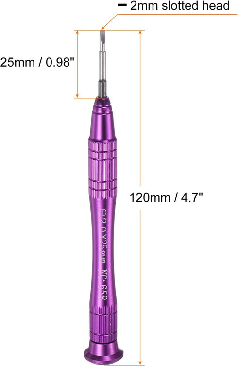 Precision Slotted Screwdriver 2.0x25mm Magnetic Flat Head Mini Pen Style Screw Driver with Non-slip Handle for Eyeglasses Watch Laptop Electronic,...