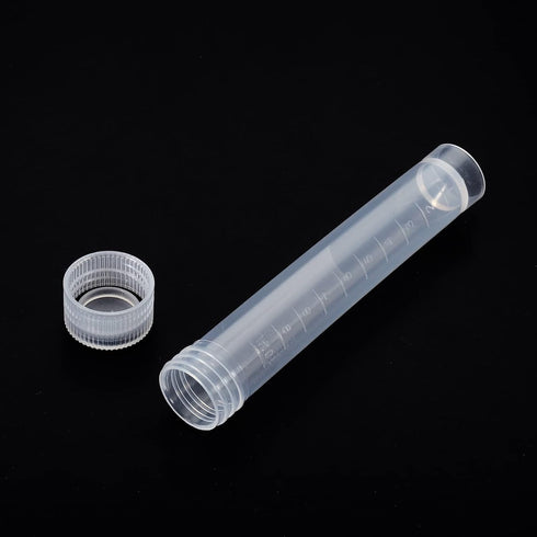 PATIKIL 10mL Plastic Test Tubes, 12 Pack Frozen Container Storage Clear Screw Cap for Lab Laboratory Science, Clear...