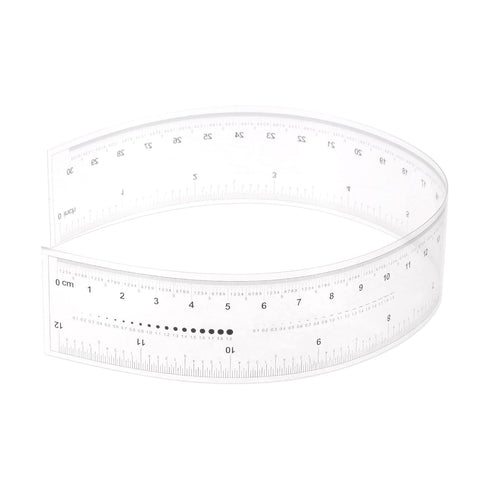 Film Flexible Ruler 12 Inch 0.1mm Scale PET Plastic Covered Thickened Folding Straight Ruler Calibration Soft Ruler Measuring Tool for Factory, Tr...