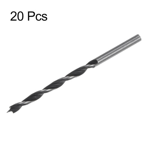 20pcs Brad Point Drill Bits 3.5mm(9/64") Dia Straight Round Shank Metric Brad Point Spiral Twist Drill Bits for Softwood Hardwood Plywood Plastic ...