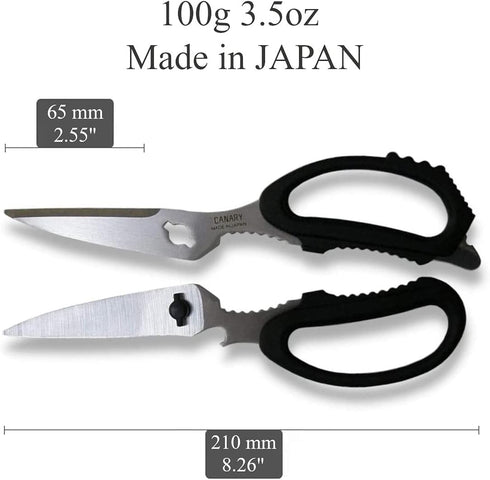 CANARY Japanese Kitchen Scissors Heavy Duty 8.2", Made in JAPAN, Dishwasher Safe Come Apart Blade, Multipurpose Kitchen Scissors, Sharp Serrated J...