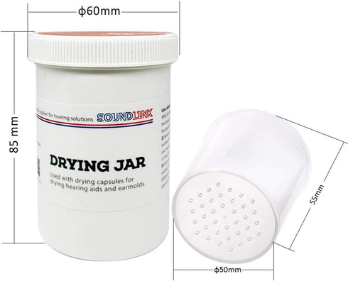 Hearing Aids Drying Kit Drying Jar Drying Dehumidifier Dryer (Two Cards Drying Capsules and One Drying Jar) (60 * 85mm)...