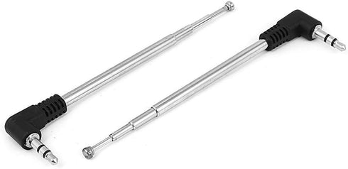 2 Pack 3.5mm Antenna FM AM Radio Telescopic 4 Sections Telescoping Antenna 1/8 inch Jack Plug Connector Retractable 8.5cm-25cm for Mobile Cell Pho...