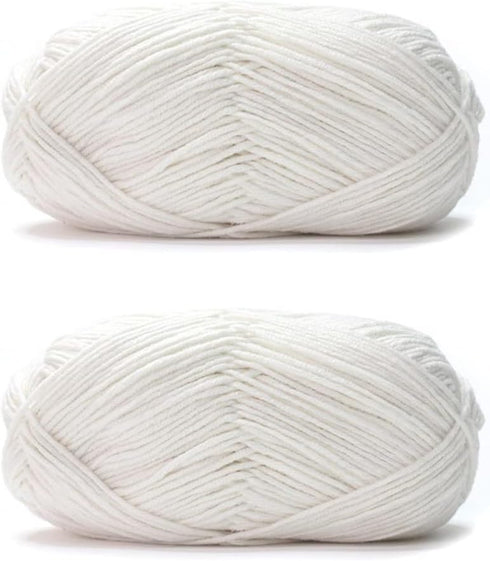 Acrylic & Cotton Blended Knitting and Crochet Yarn Soft Medium Yarn, Breathable and Skin Friendly for Baby Garments, Scarves, Hats, and Craft Proj...
