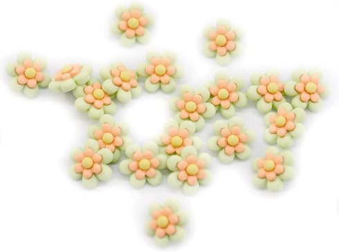 20 pcs Cute Green Resin Six Petals Flower Sewing Coat Buttons with Loop -20mm -13/16"...
