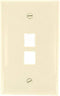 Leviton QuickPort Midsize Wallplate, Single Gang, 2-Port, Light Almond, 41091-2TN...