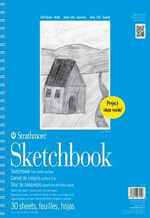 Strathmore STR- 30 Sheet Kids Spiral Sketch Book, 12", 12 by 12"...