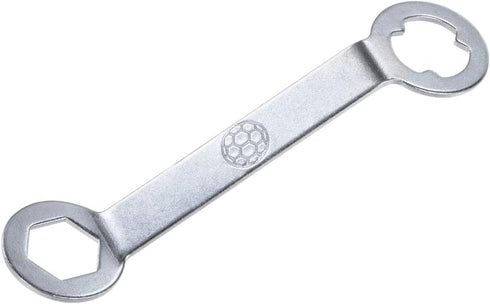 Track Spikes Wrench Dual Interface Aluminum Non-Slip Shoes Adjustment Tool for M5 Soccer Shoes, Silver Tone...