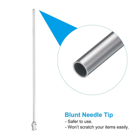 PATIKIL 12Ga x 5.9 Inch Stainless Steel Dispensing Needle Tips, 12Pcs Metal Glue Needle Tube Blunt Tips Luer Lock for Thick Glue Ink Lab, Silver...