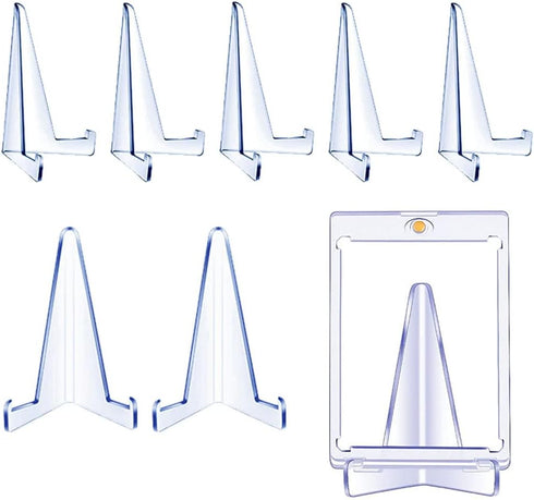 5 Pack of Acrylic Card Stands by Pro-Tec Accessories - Crystal Clear Transparent Mini Easel - Durable & Sturdy Design - Ideal for Home Display, Of...