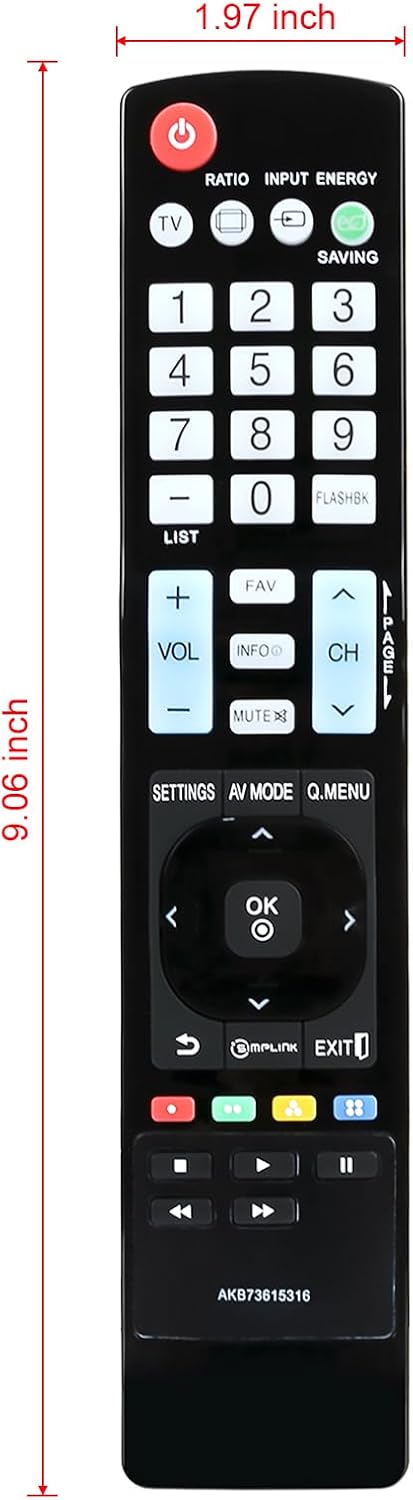 AKB73615316 Replace Remote Fit for LG Plasma TV 37LS5600 47LS4600 50PA4500 55LS4600 60PA5500 32LS5600 42LS5650 47LS5600 55LS5600 47LS5650 55LS5650...