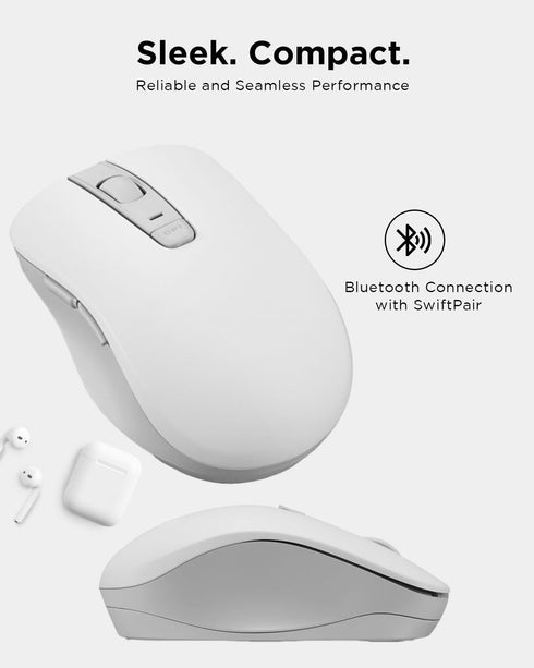Lenovo Bluetooth Silent Mouse (WL300) - 5 Button Computer Mouse with Silent Left & Right Click – Sculpted Grip, Microsoft Swift Pair, Up to 1600 D...