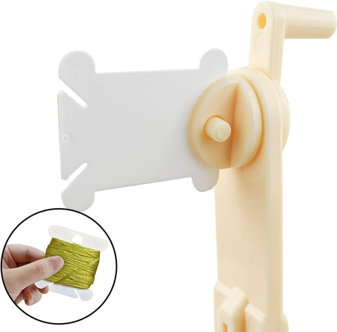 120 Pcs Plastic Floss Bobbins with 1 Pcs Bobbin Winder for Cross Stitch Cotton Thread Craft DIY Sewing Storage Thread Organizer Holder Embroidery ...