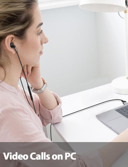 DUKABEL USB PC Earbuds, USB Gaming Earbuds with Mic for PC/PS4/PS5, Black Noise canceling Wired Headphones with Remote for Music, Video Calls, Bro...