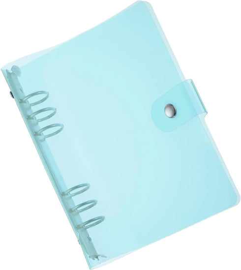PATIKIL A6 Clear Binder Cover, Soft PVC Loose Leaf Binder Protector Refillable Notebook Shell with Snap Button Closure for DIY Meeting Notebook Fo...