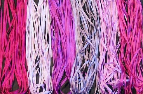 New ThreadNanny 6 Spools of 100% Pure Silk Ribbons - Purple/Violet Tones - 60 MTS x 4mm...