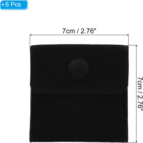 PATIKIL 7x7cm Jewelry Pouches with Snap Button, 6 Pack Velvet Jewelry Pouches Portable Soft Storage for Necklace Bracelet Earring Watch Rings Broo...