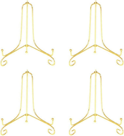 Artliving (4 pack 4" Iron Display Stand, Gold Small Iron Easel Plate Display Photo Holder Stand, Displays card,cookie, Decorative Plates,Artwork...
