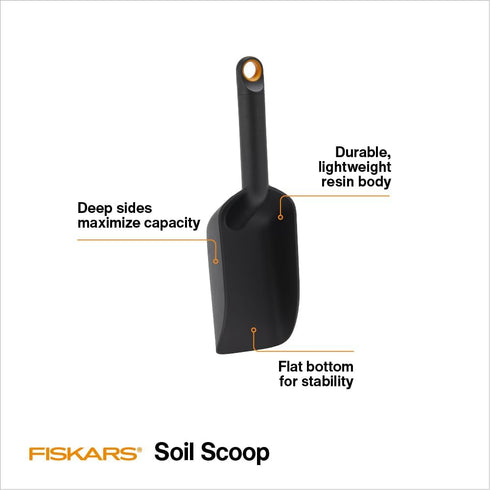 Fiskars Soil Scoop for Potting and Transplanting, Garden Tool Indoor Gardening, Made with Recycled Plastic, 1.5 Cups...