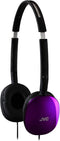 JVC Violet Flat and Foldable Colorful Flats On Ear Headphone with 3.94 foot Gold Plated Phone Slim Plug HAS160V...
