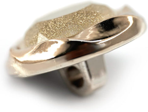 20 pcs Cream Glitter Powder Beveled Cut Resin Cover with Sewing Shank Coat Buttons -25mm -1"...