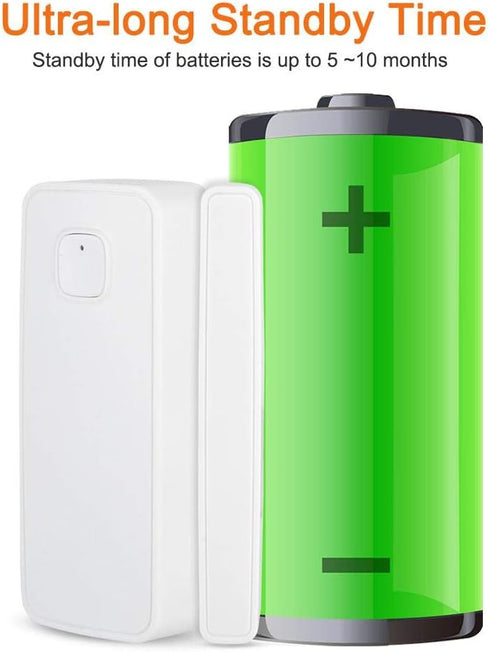 Smart Door&Window Sensor Alarm Compatible with and Google Home Tuya 45m 2.4g Control by app for Home Security...