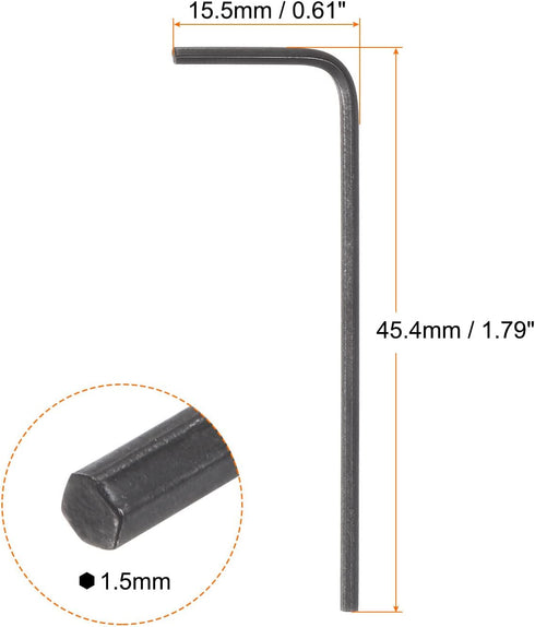 50pcs Hex Key Wrench 1.5mm Metric CR-V L Shaped Hexagon Head Repairing Tool...