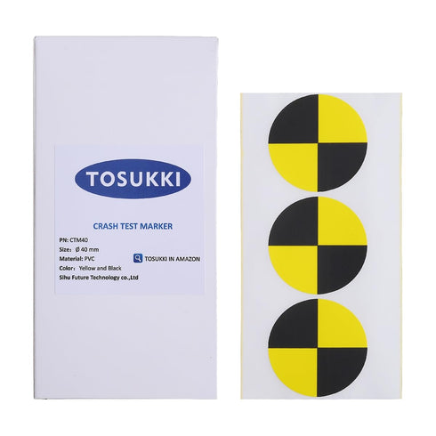 (120 PCS) TOSUKKI Crash Test Stickers,Crash Test Targets,Crash Test Markers,Crash Test Dummy Stickers Reflective (Ø 40 mm)...