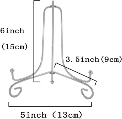 Artliving (2 pack 6" Iron Plate Stand, Silver Iron Easel Plate Display Photo Holder Stand, Displays Picture Frames, Cookbooks, Decorative Plates, ...