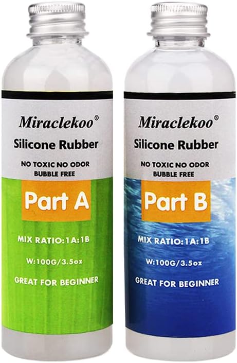 Silicone Mold Making Kit Liquid Silicone Rubber 15A Platinum Silicone Translucent Mold Making Silicone for Casting Resin Molds, Silicone Molds (7 ...