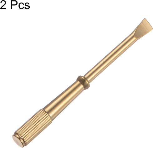 2pcs Mini Bracelet Screwdriver 4mm Titanium Steel Slotted Screw Driver with 5mm Width Non-slip Handle for Bracelet Repair Screwdriver Tools, Gold ...