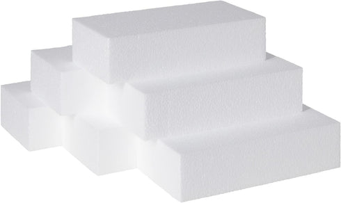 Juvale Flower Foam Craft Blocks - White 6-Pack, 8 x 4 x 2 in - Versatile Blocks for Flower Arrangements & Packing Foam...