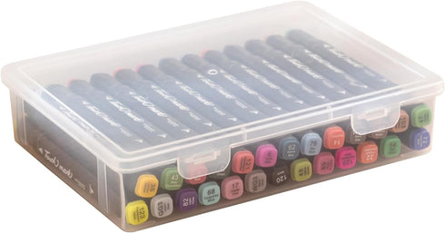 Plastic Storage Containers with Latching Lid for Art Craft Supply, Crayon, Pencil Box, Photos, Washi Tape (White Empty -1 pack)...