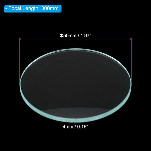 PATIKIL 12" (300mm) Focal Length Flat Convex Lens, 3 Pack 50mm Diameter 4mm Height Glass Optically Polished Round Edges Lens for Physics Experimen...